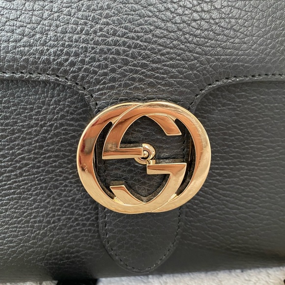 Gucci Dollar Interlocking G top handle leather Bag - black - Picture 8 of 10